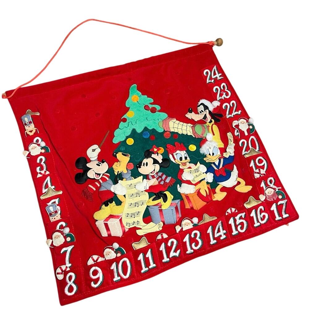 Vintage Disney Mickey Minnie Goofy Donald Pluto Christmas Advent Calendar(as-is)